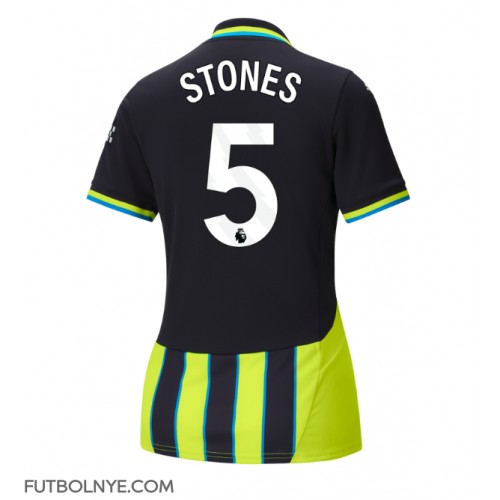 Camiseta Manchester City John Stones #5 Visitante Equipación para mujer 2024-25 manga corta